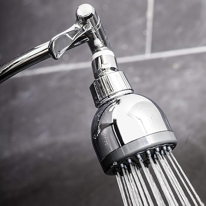 AquaBliss SF100 Revitalizing Shower Filter with 3 SFC100 Cartridges & TurboSpa 3" High Pressure Shower Head - Chrome