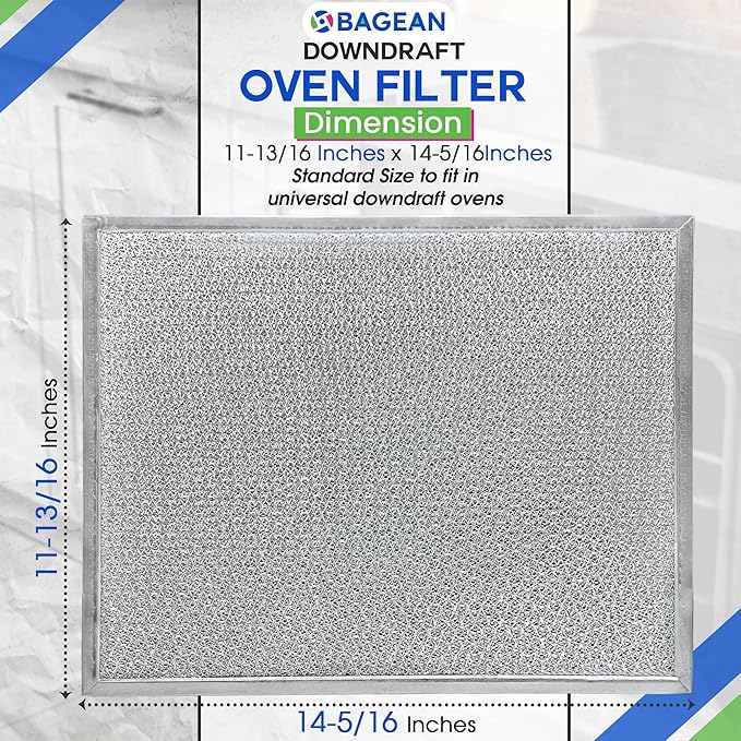 Bagean Downdraft Stovetop Filter Replacement 14” x 11.4” 707929 Compatible with Jenn Air Filter Downdraft - Grease Cooktop Screen Fits Jenair Stove Filters - Blocks Grease & Protecting the Oven (1-Pk)