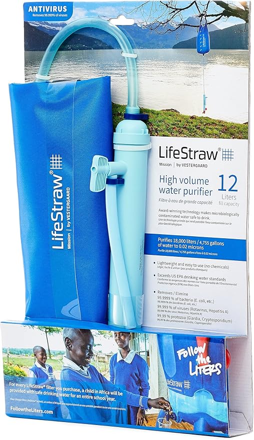 LifeStraw Mission High-Volume Gravity-Fed Water Purifier, 12 L (LSM12)