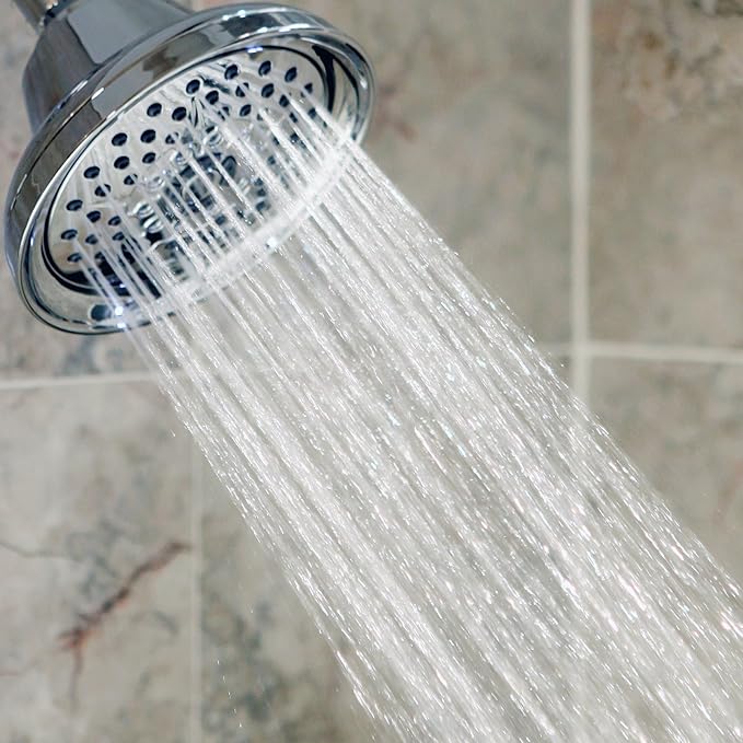 Massaging Shower Head High Pressure - Massage Rain Showerhead With Boosting Mist For Low Flow Showers And Adjustable Water Saving Nozzle, 1.8 GPM - Chrome & California Certified - AquaVibe