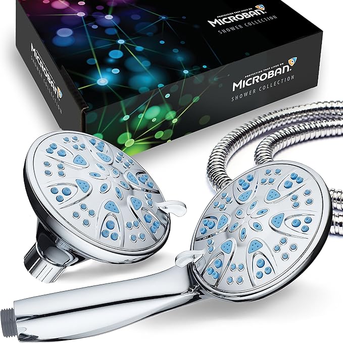 AquaDance 5525 Antimicrobial 30-Setting Shower Combo, Soft Purple, 4"