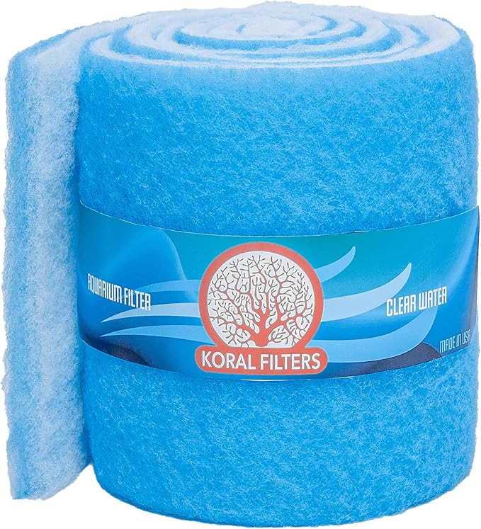 Premium Aquarium Filter Media Pad - Cut-to-Fit Roll, Fresh and Saltwater Safe, Blue & Dye-Free Options, Made in USA (12 ft, Blue)