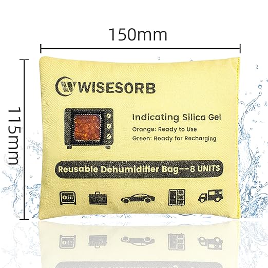 240 Gram Rechargeable Silica Gel Desiccant Packets, Desiccant Packs for Storage, Color Indicating Moisture Absorbers for Suitcase, Safe, 3D Filaments, Electronics, Cars, Camera [2 PACK]