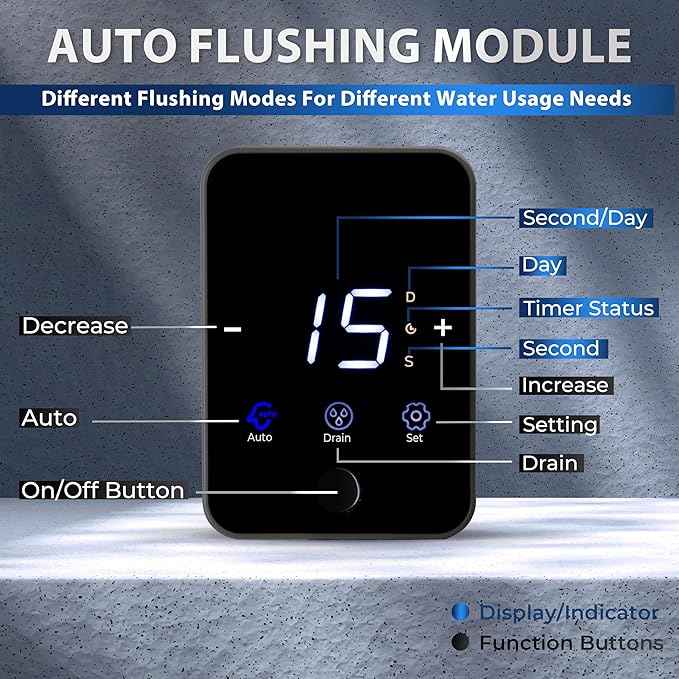 iSpring WSP100SL-ARJ-BP, NSF Certified, Whole House Spin Down Sediment Water Filter with 4 Modes Bypass, Include Siliphos Helps Prevent Scale, Clear Housing, Jumbo Size with Touch-Screen Auto Flushing