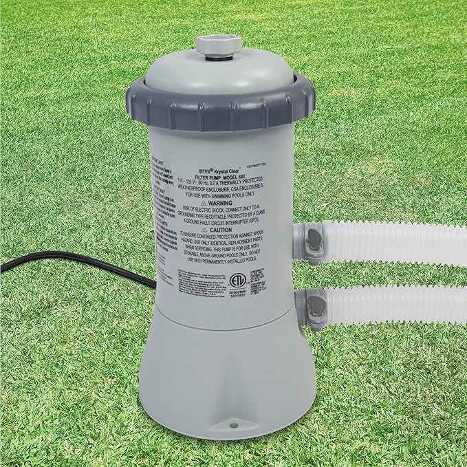 INTEX C530 Krystal Clear Cartridge Filter Pump for Above Ground Pools: 530 GPH Pump Flow Rate – Improved Circulation and Filtration – Easy Installation – Improved Water Clarity – Easy-to-Clean