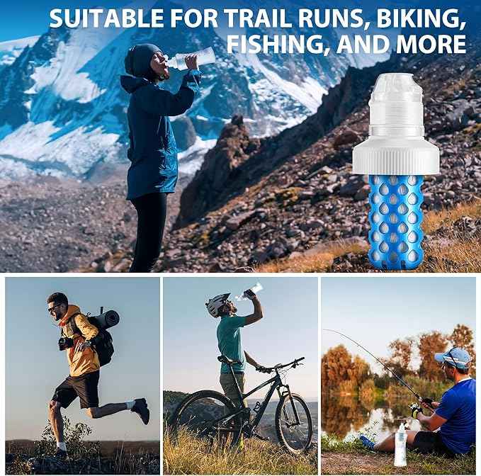 Enhon 2 Pack Water Filter Cartridge Compatible with Katadyn BeFree (Including Older Models), Fits 42mm Openings, Perfect for Hiking, Stamina Sports, Travel Water Filtration