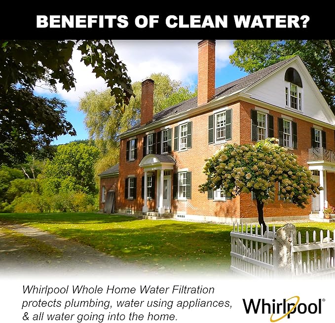 Whirlpool Granular Activated Carbon 10" x 2.5" Replacement Water Filter WHKF-GAC, Reduces Chlorine, Bad Taste & Odor, Use with Home Under Sink Drinking Water Filtration or Reverse Osmosis System