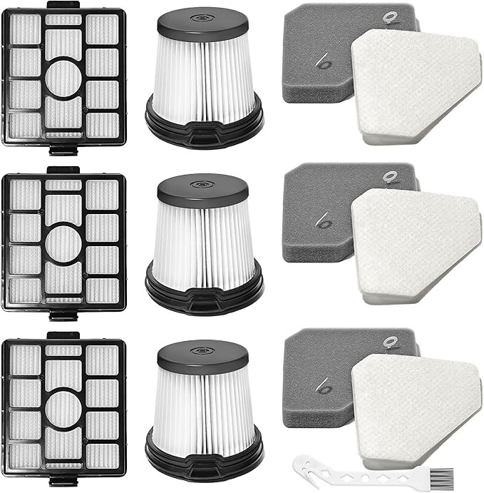 BU3523 BU3521 BU3120 HEPA Filter Replacement Compatible with Shark BU3521 Clean Lightweight Cordless Stick Cleaner, Shark BU3523 Clean and Empty Cordless Stick Vacuum, Auto Empty System (3 Pack) - AquaVibe