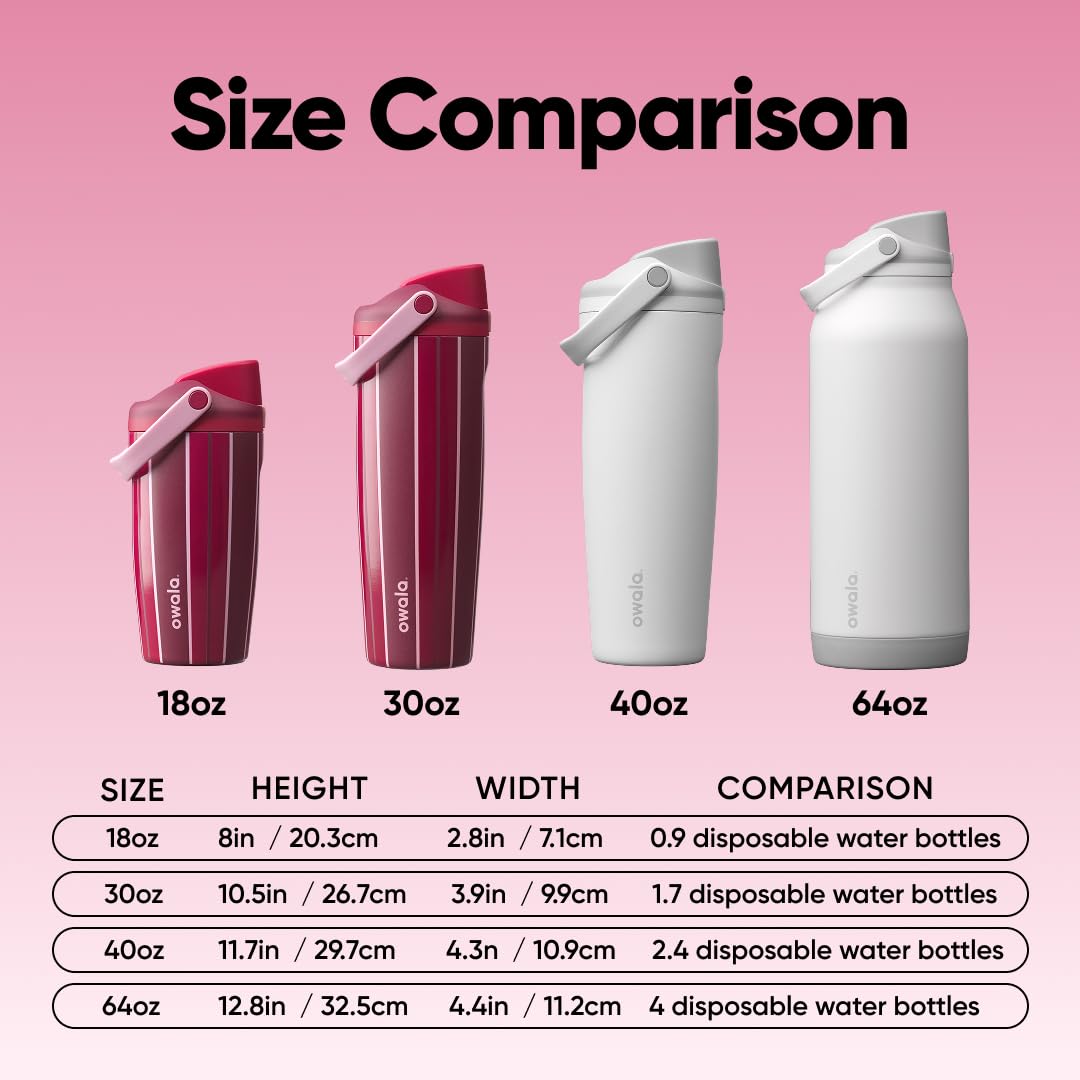 FreeSip Sway Stainless Steel Water Bottle 30 oz Punch Line (Punch Line / 30 Ounces)