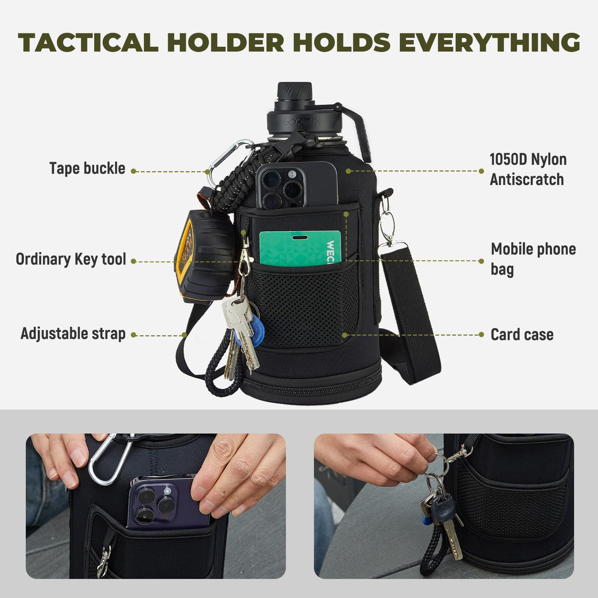 84oz Insulated Water Bottle (Black / 84 Ounces)