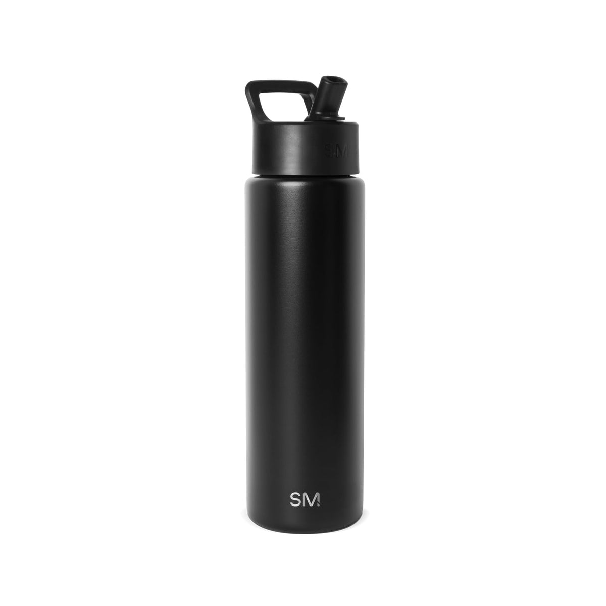 Insulated Water Bottle with Straw (30oz / Midnight Black (Pack of 1))