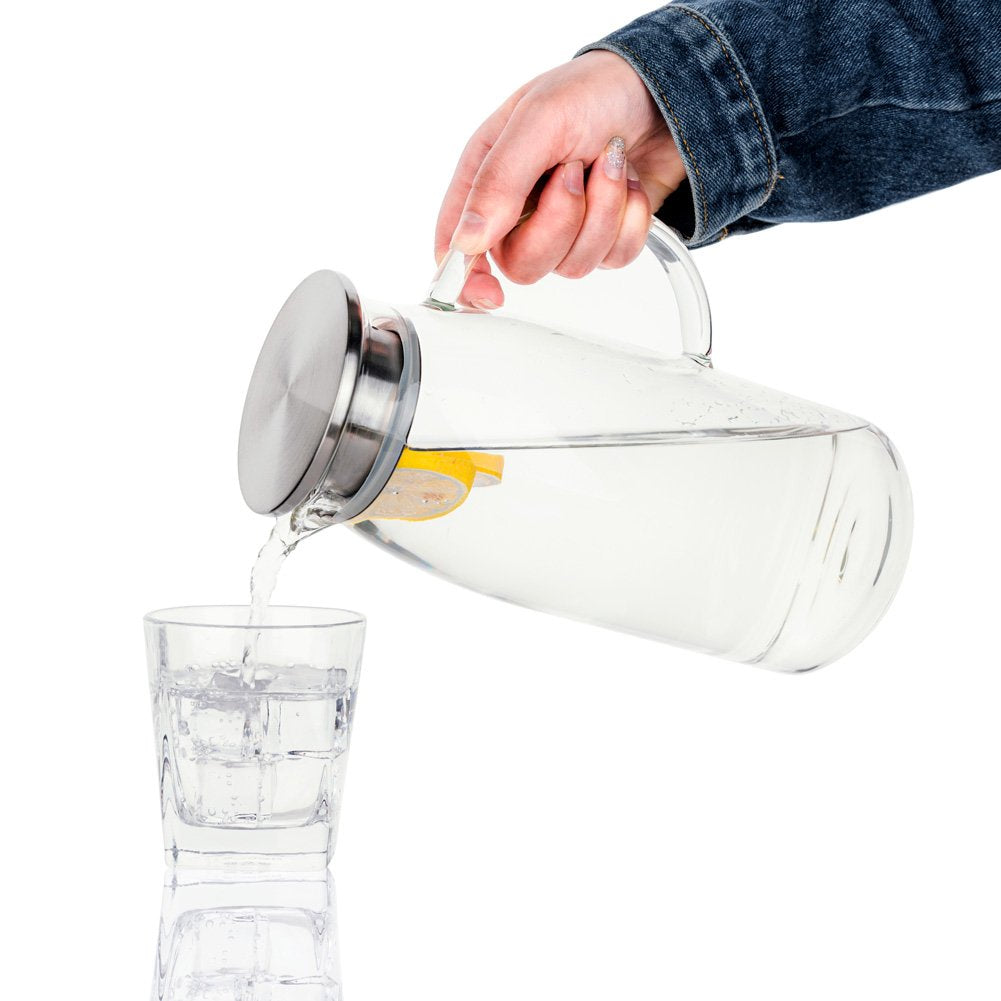 60 Ounces Glass Pitcher with Lid (60 Ounces)