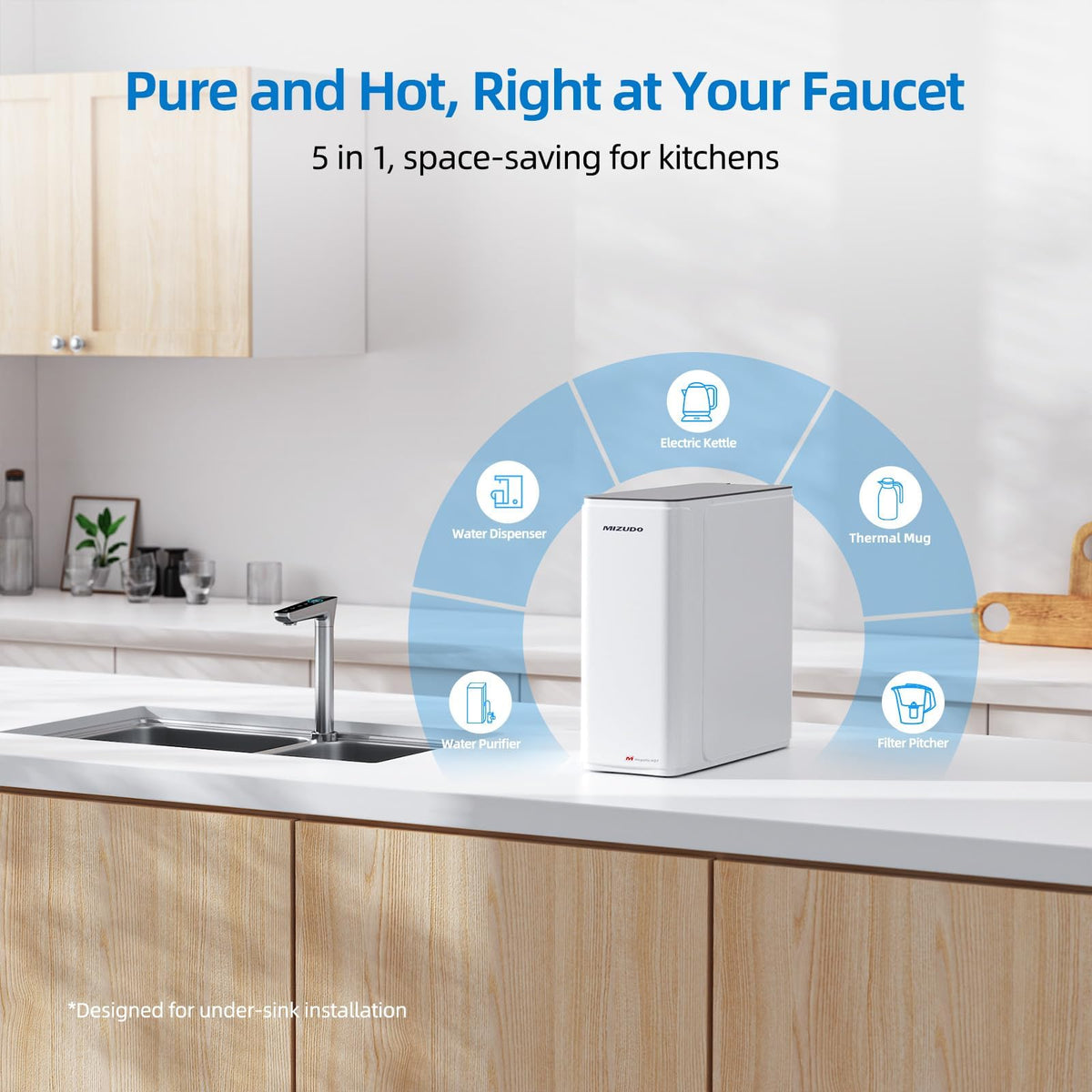 800GPD Reverse Osmosis System with Instant Hot Water