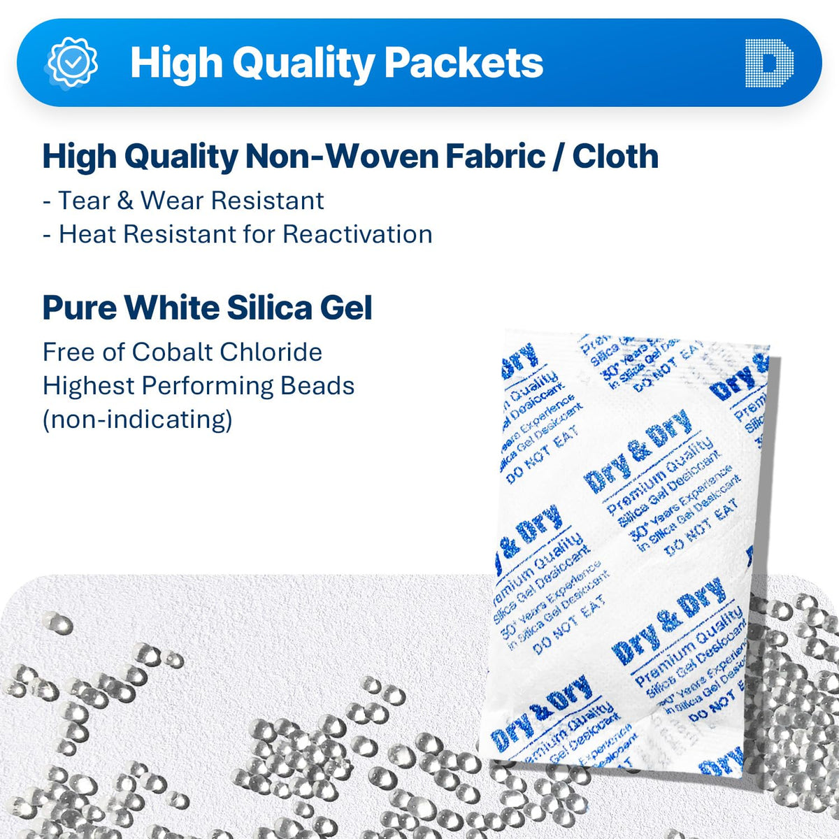 30 Gram [500 Packets] Silica Gel Packets Desiccants (30 Gram)