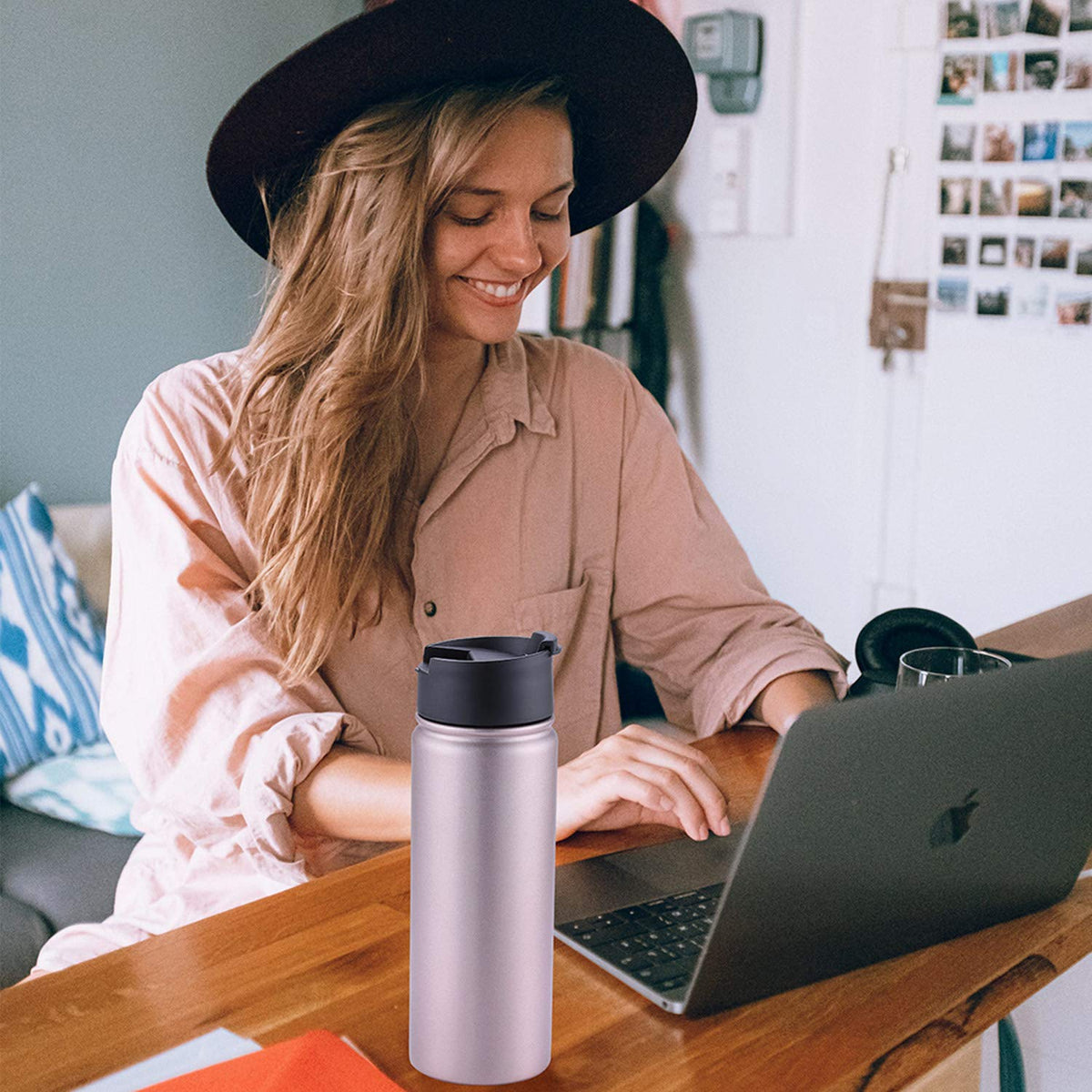 Infuser Travel Mug with Removable loose leaf Tea Strainer Tea Filter Water Bottle 18 (Rosegold / 18 Ounces)