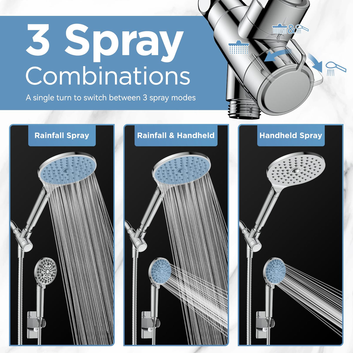 Dual Filtered Shower Heads Combo (Premium Chrome)