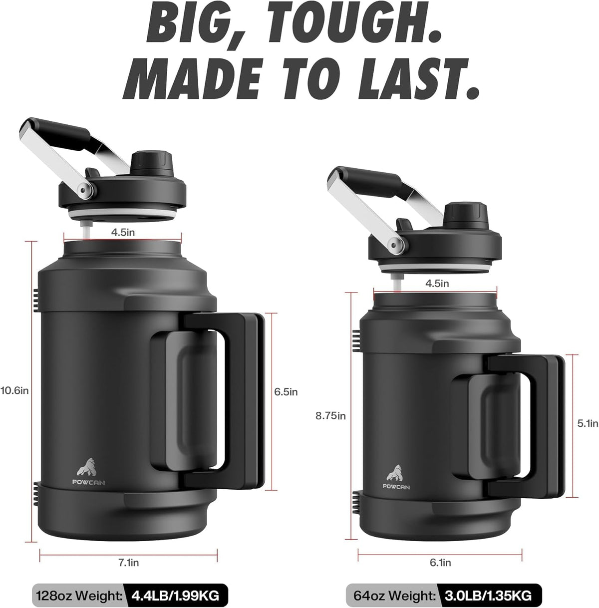128 oz Insulated Water Bottle (King / 128 Ounces)