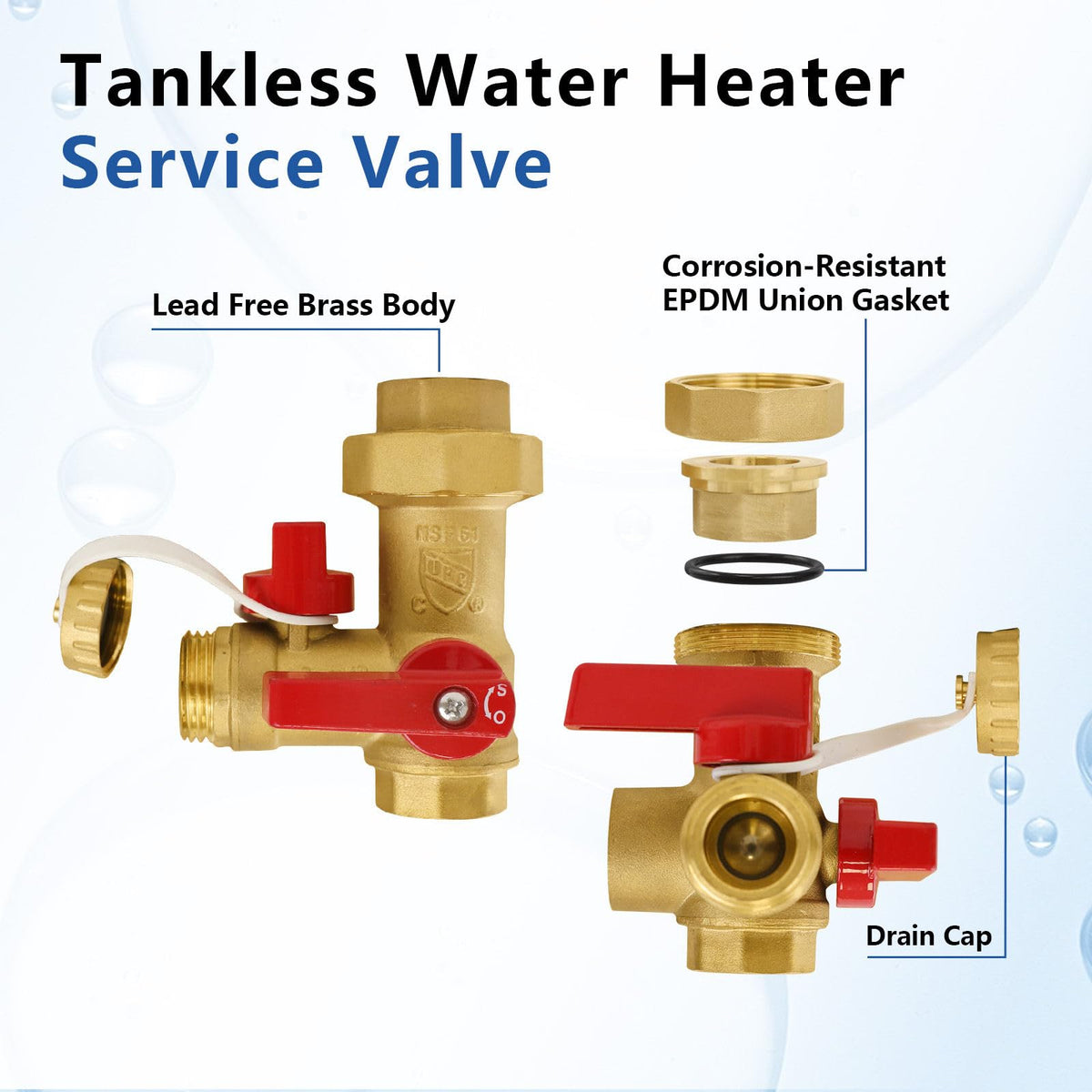 1 Set GUOFIS Tankless Water Heater Service Valve Kit (FIP)