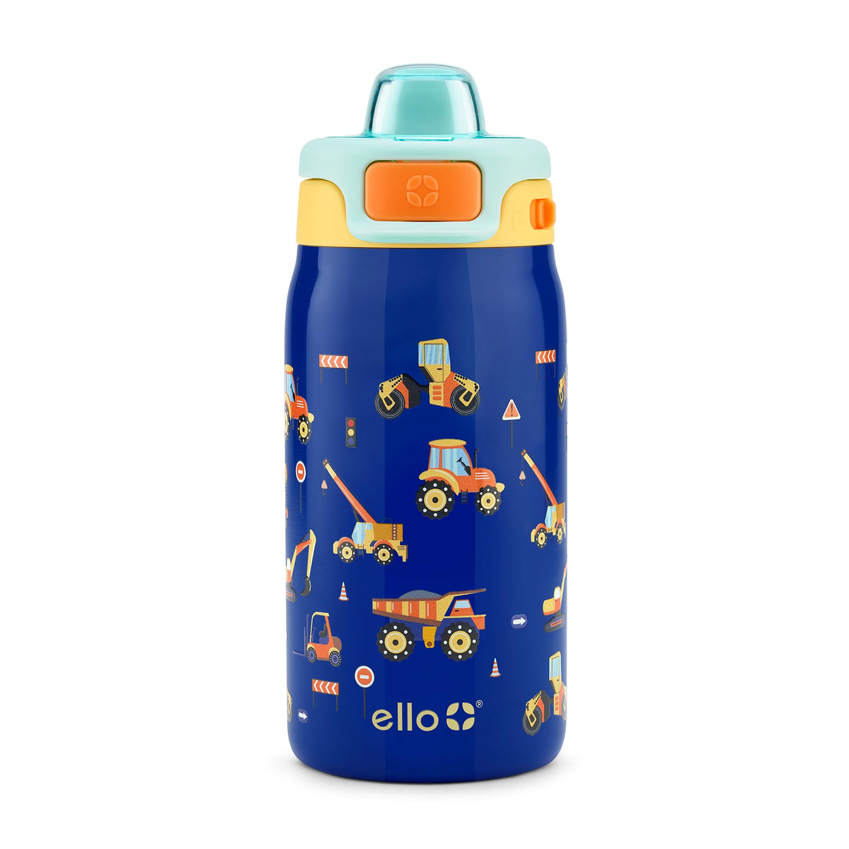 Kids Pop & Fill 12oz Stainless Water Bottle (12 Ounces / Construction Site)