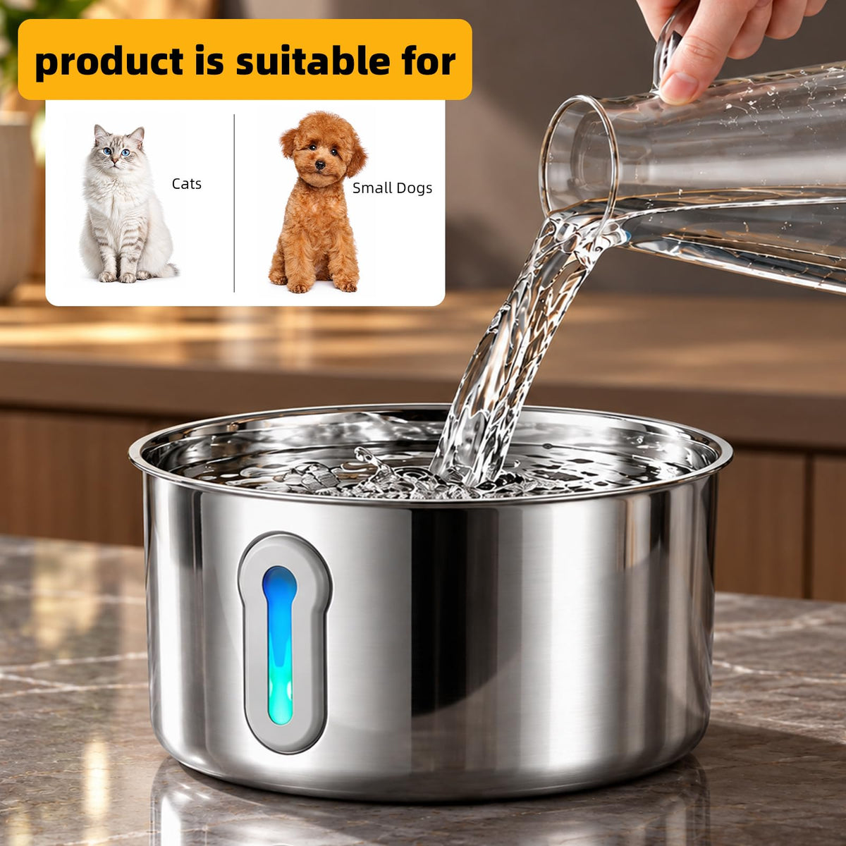 Stainless Steel Cat Water Fountain (4L)