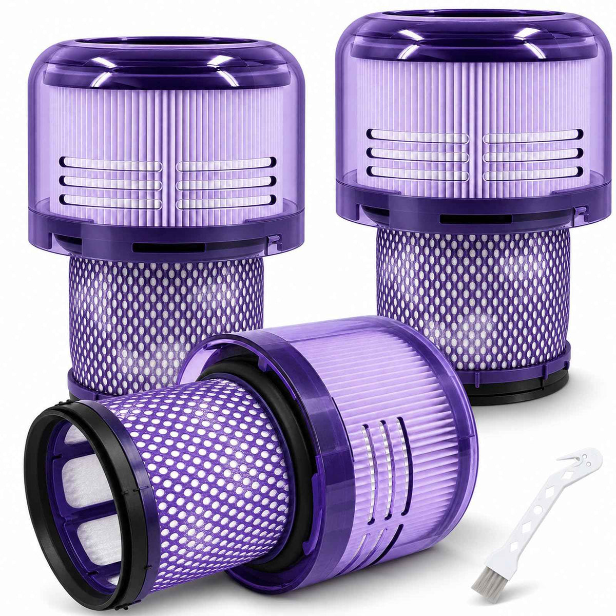 3 Pack V9 SV18 Filter Replacement Compatible with Dyson (V9 SV18 Purple / 3P)
