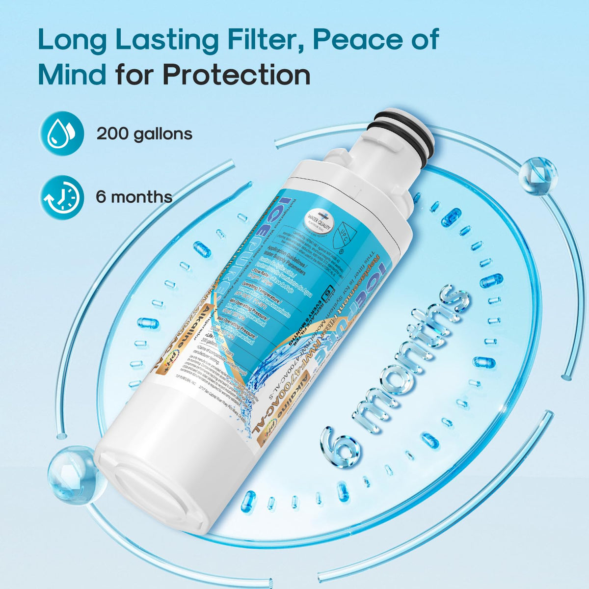 Alkaline LT1000PC Refrigerator Water Filter and Air Filter Replacement for LG LT1000P (Alkaline Water Filter with Air Filter / 3+3 Count (Pack of 1))