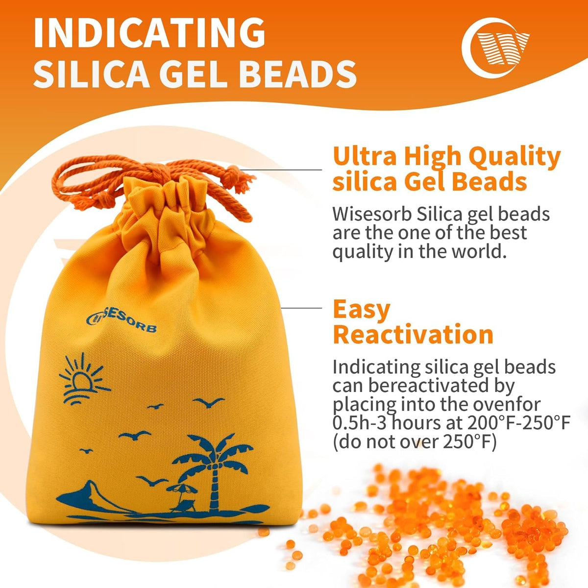 2X 1000 Gram Reachargeable Silica Gel Beads with 2 Cloth Bags (2000g)