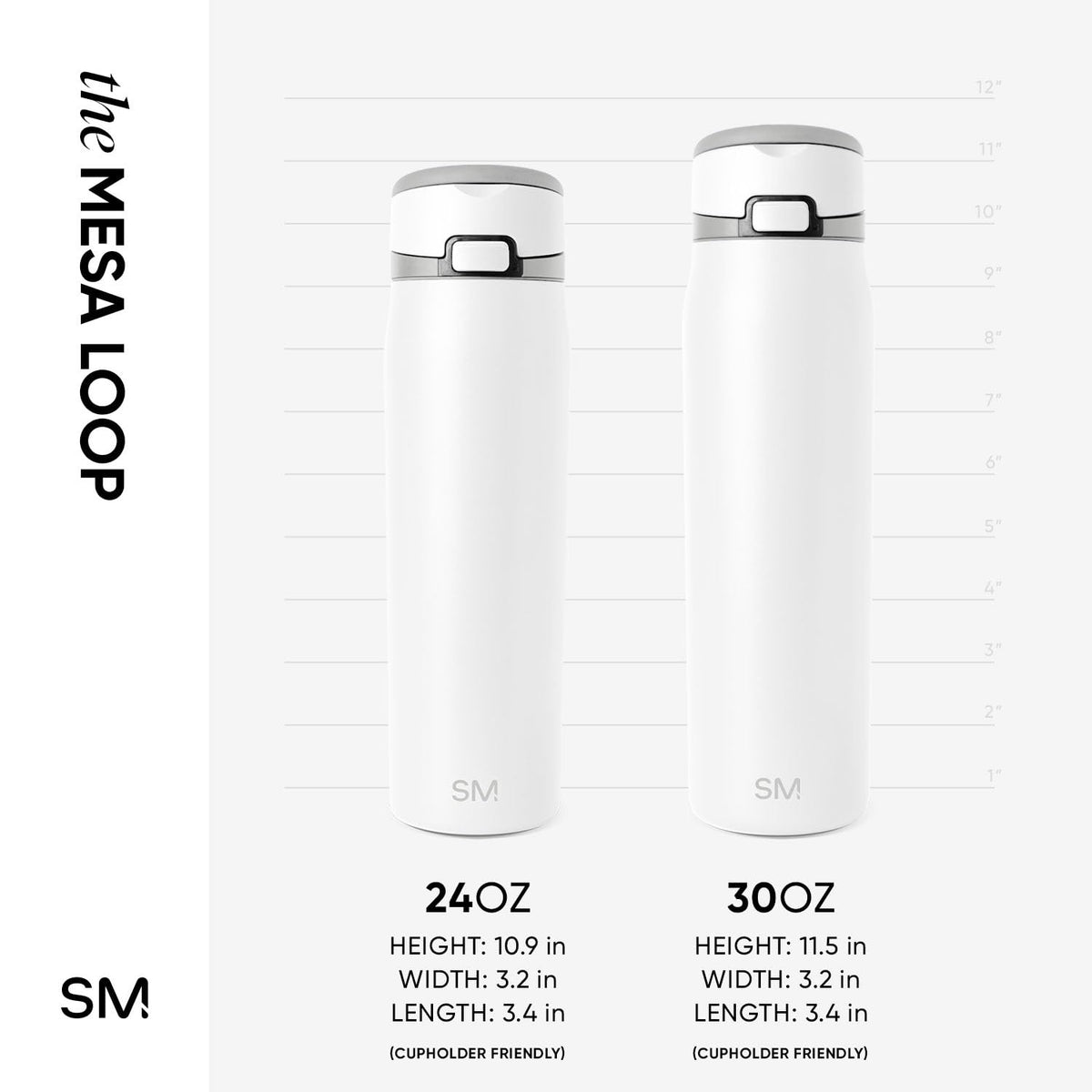 Water Bottle with Straw & Handle (24 Ounces / -Winter White)