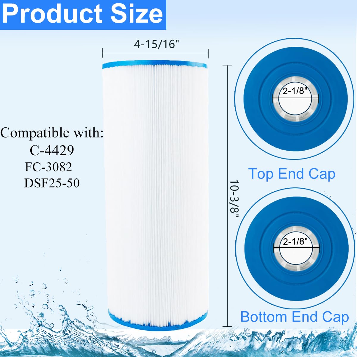 Spa Filter Cartridge Replaces for Unicel C (C-4429-2Pack)