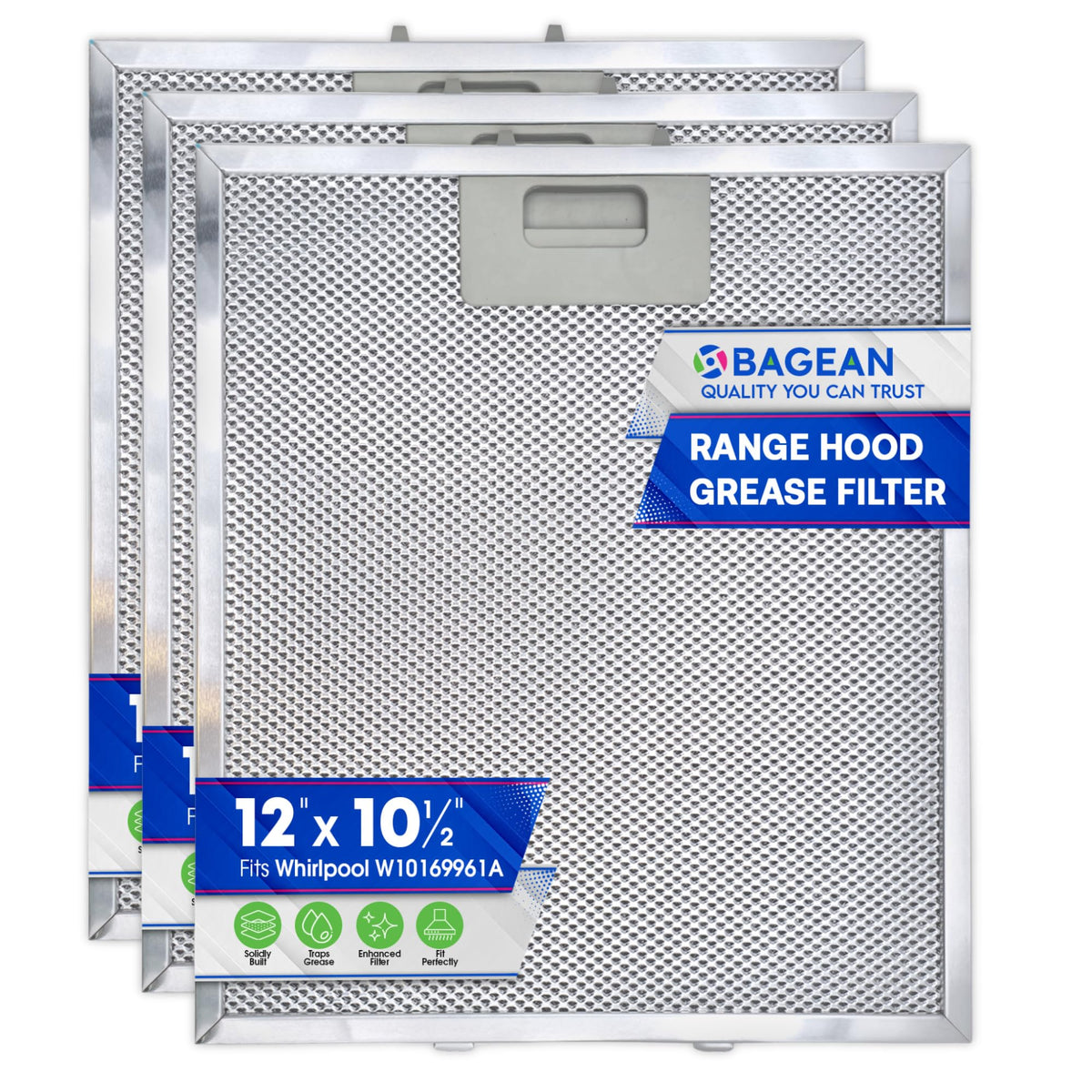 Stove Vent Filter 12" x 10.5" Fits W10169961A Whirlpool Range Hood Filter
