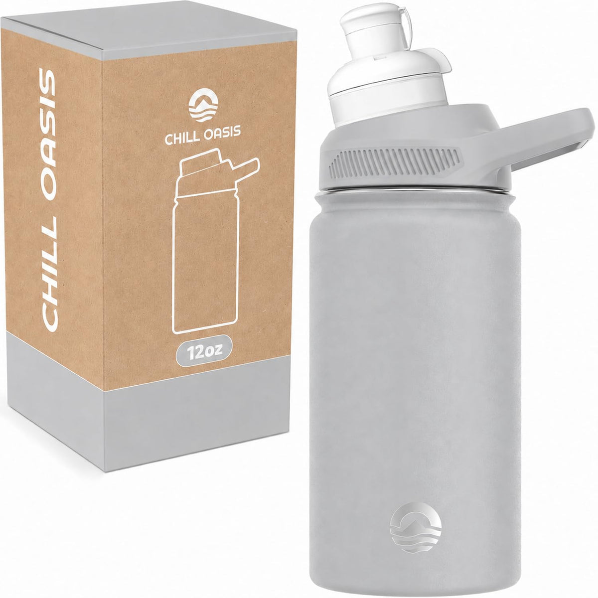 Water Bottle Compatible With Popular Flavor Cartridges (Stone / 12 Ounces)