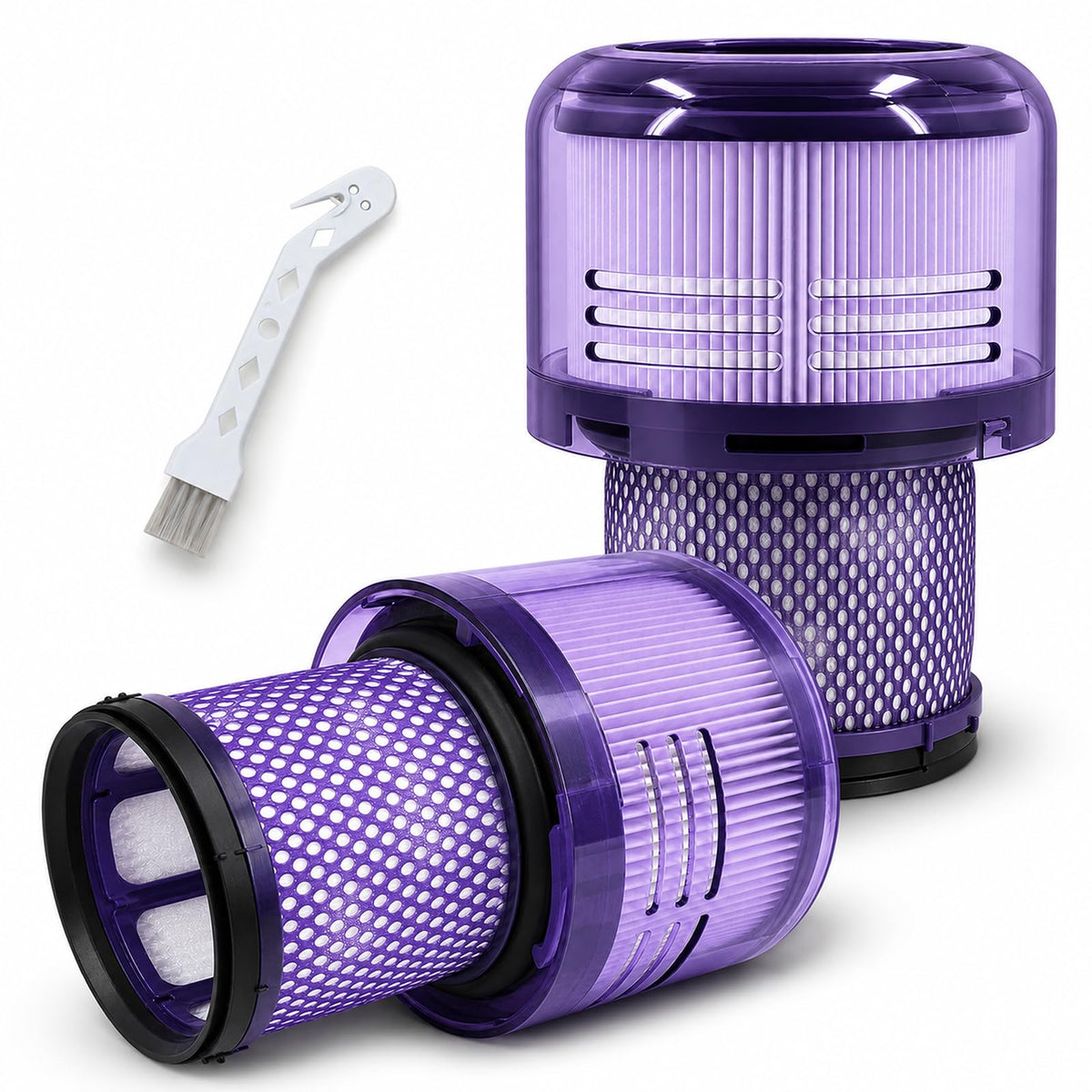 2 Pack V9 SV18 Filter Replacement Compatible with Dyson (V9 SV18 Purple / 2P)