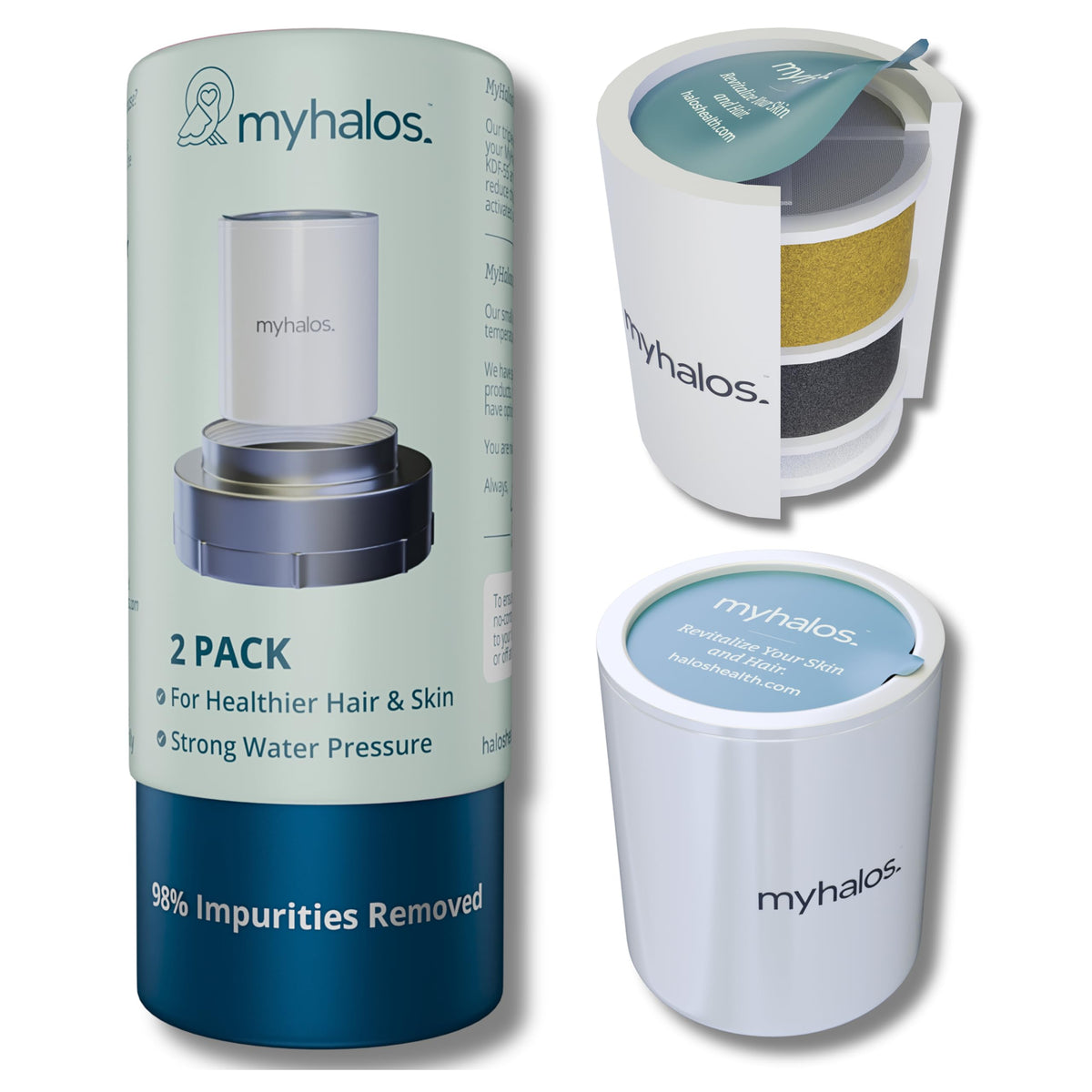 Shower Head Filter Cartridge Replacement (2 Pack)