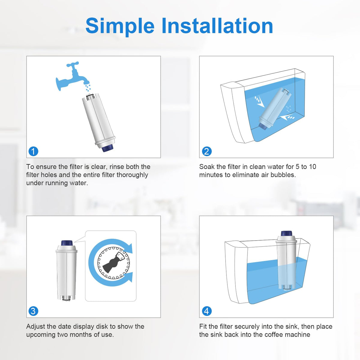 Water Filter Replacement for De’Longhi Coffee Machines (4)