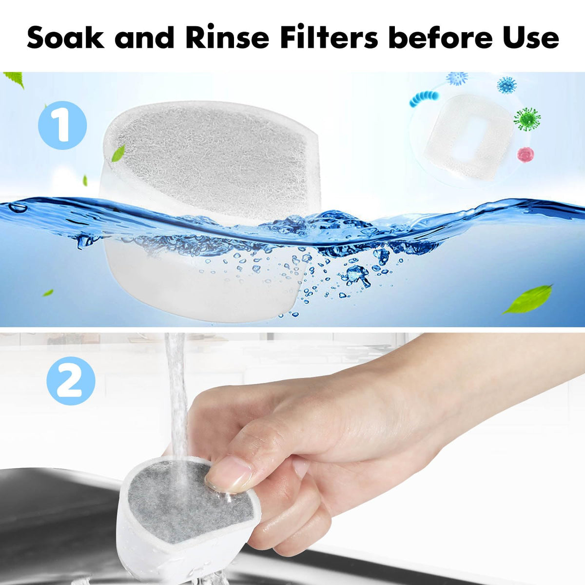 24 Pack Cat Water Fountain Filters Replacement