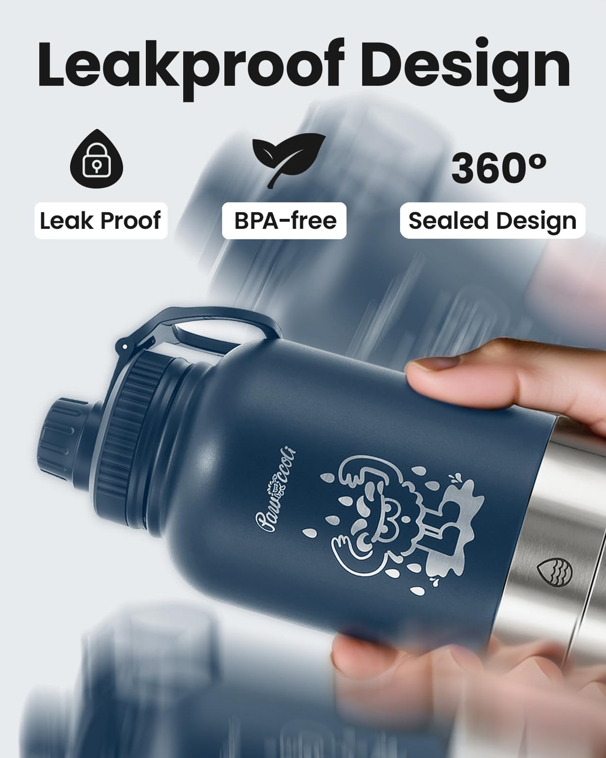 34 oz Dog Water Bottle with Detachable Food & Water Bowls
