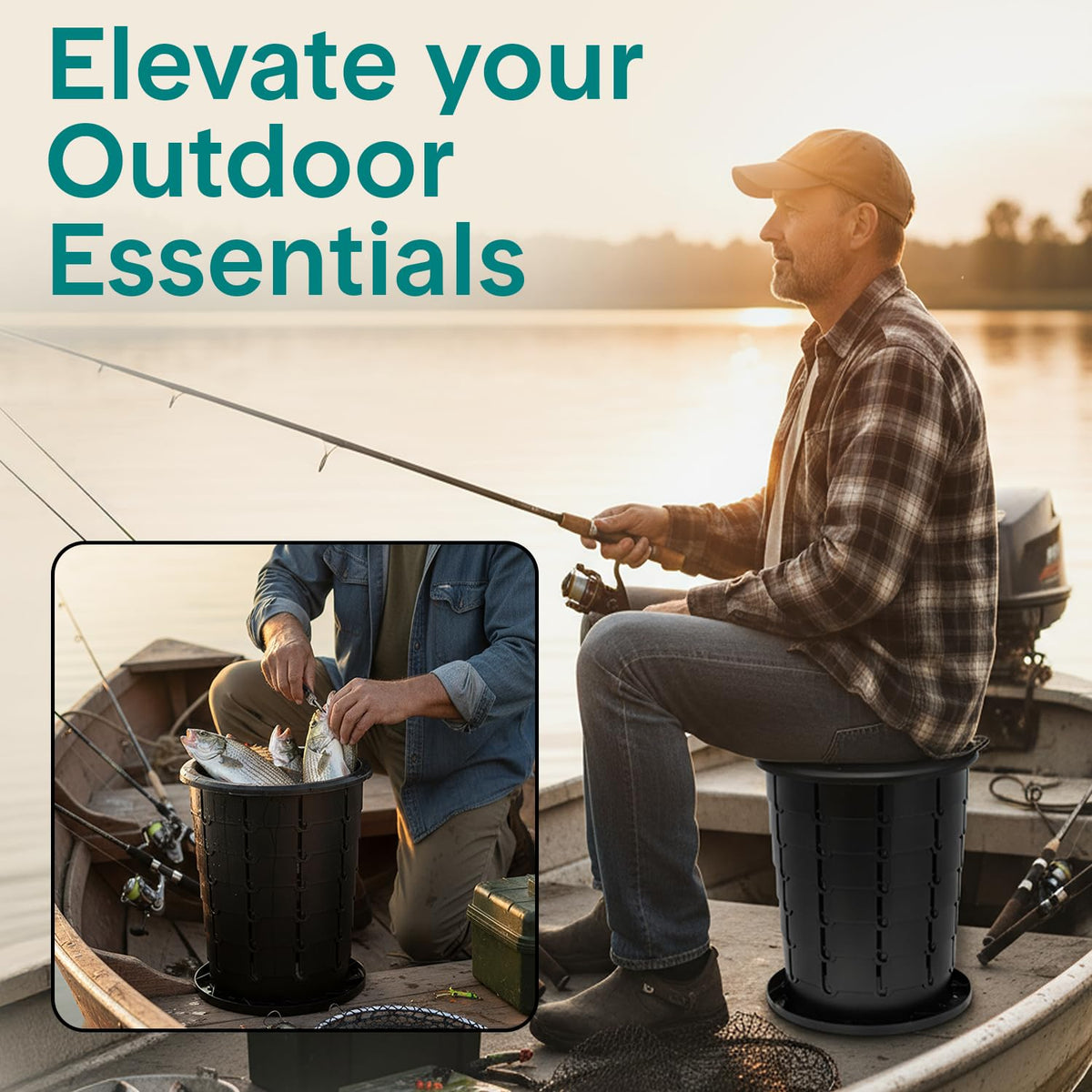 Portable Camping Toilet (Standard / Black)