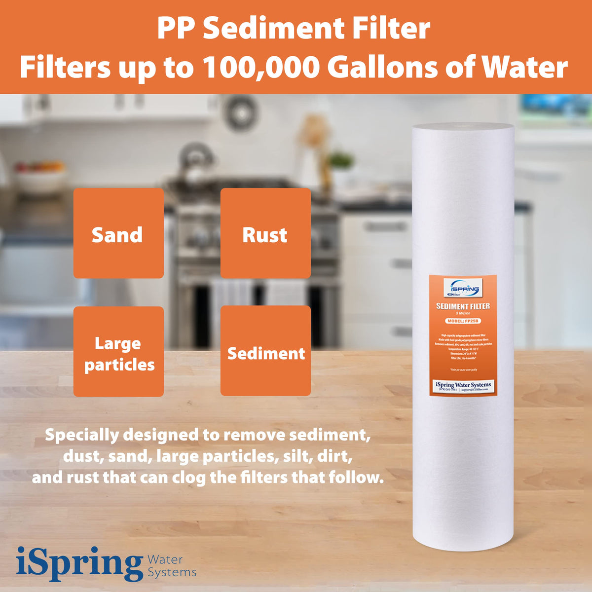 5 Micron 20" x 4.5" Whole House Water Filter Sediment Removal
