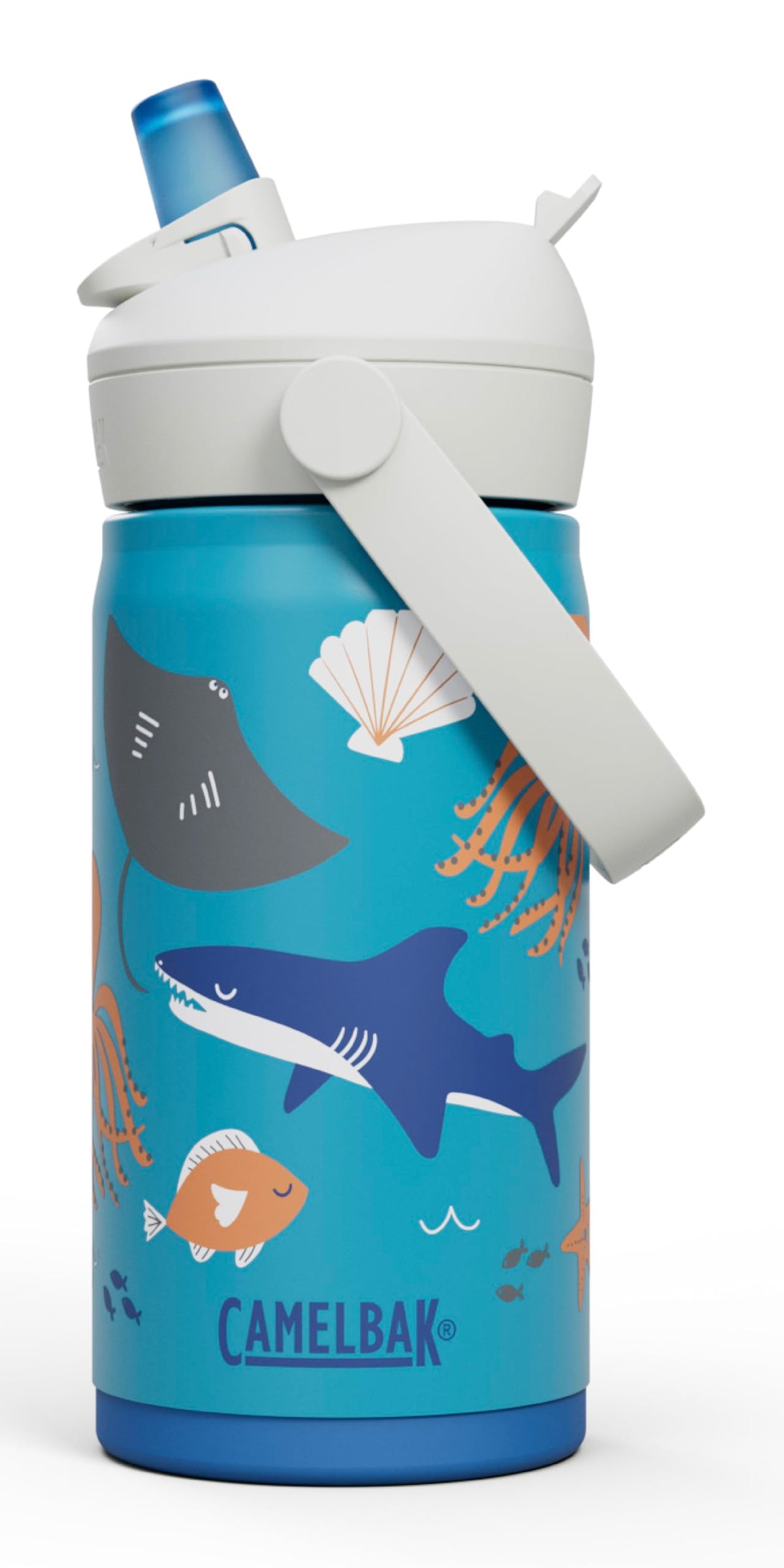 Thrive Flip Straw Kids Water Bottle 12oz (12 Ounces / Ocean Life)