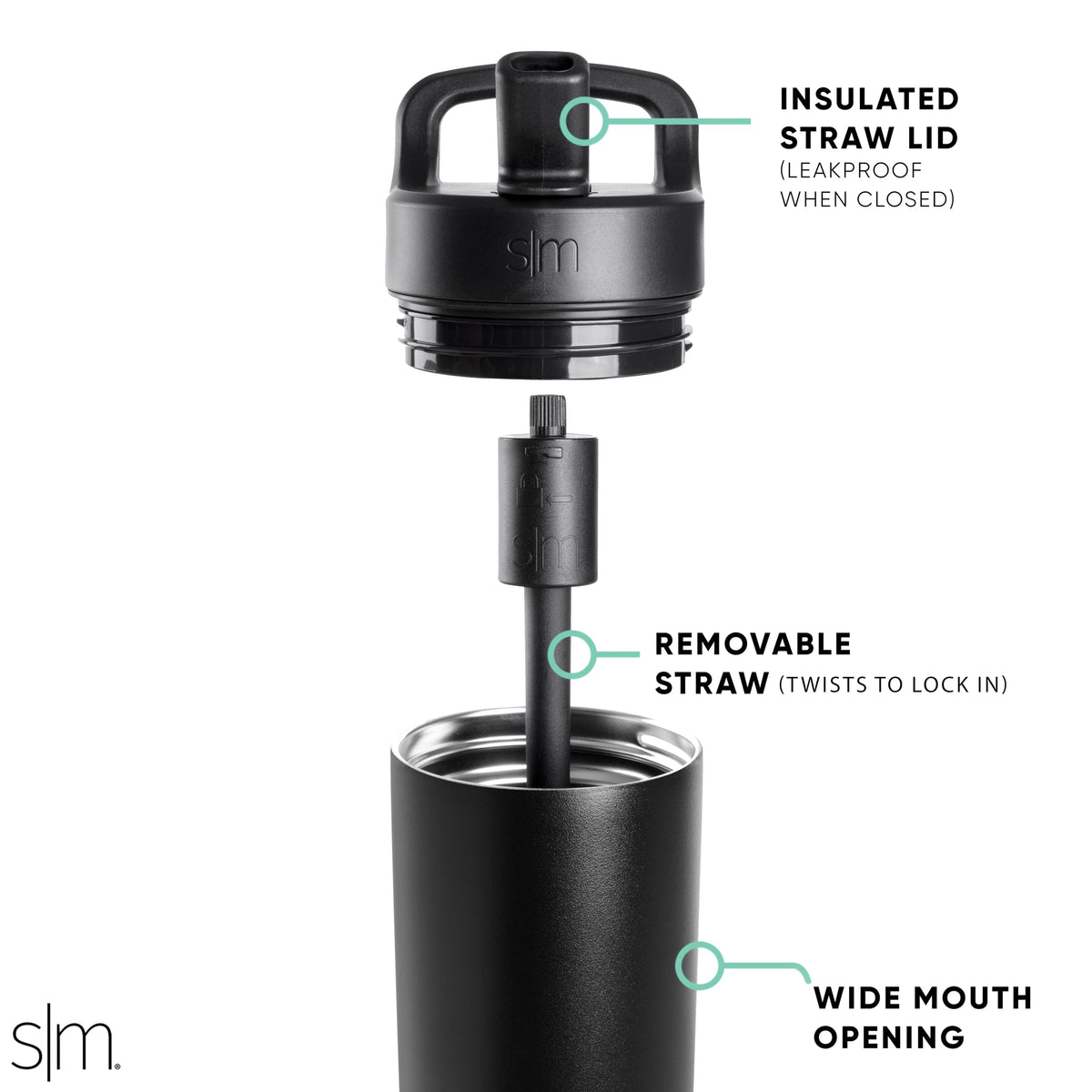 Water Bottle with Straw lid (Bellini)