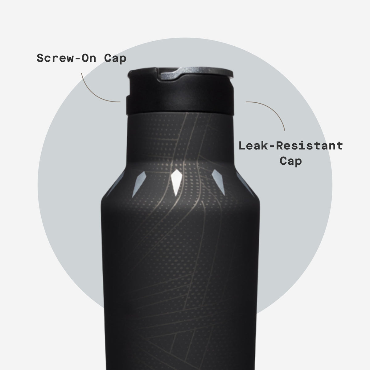 Water Bottle with Spill (Black Panther / 20 Ounces)
