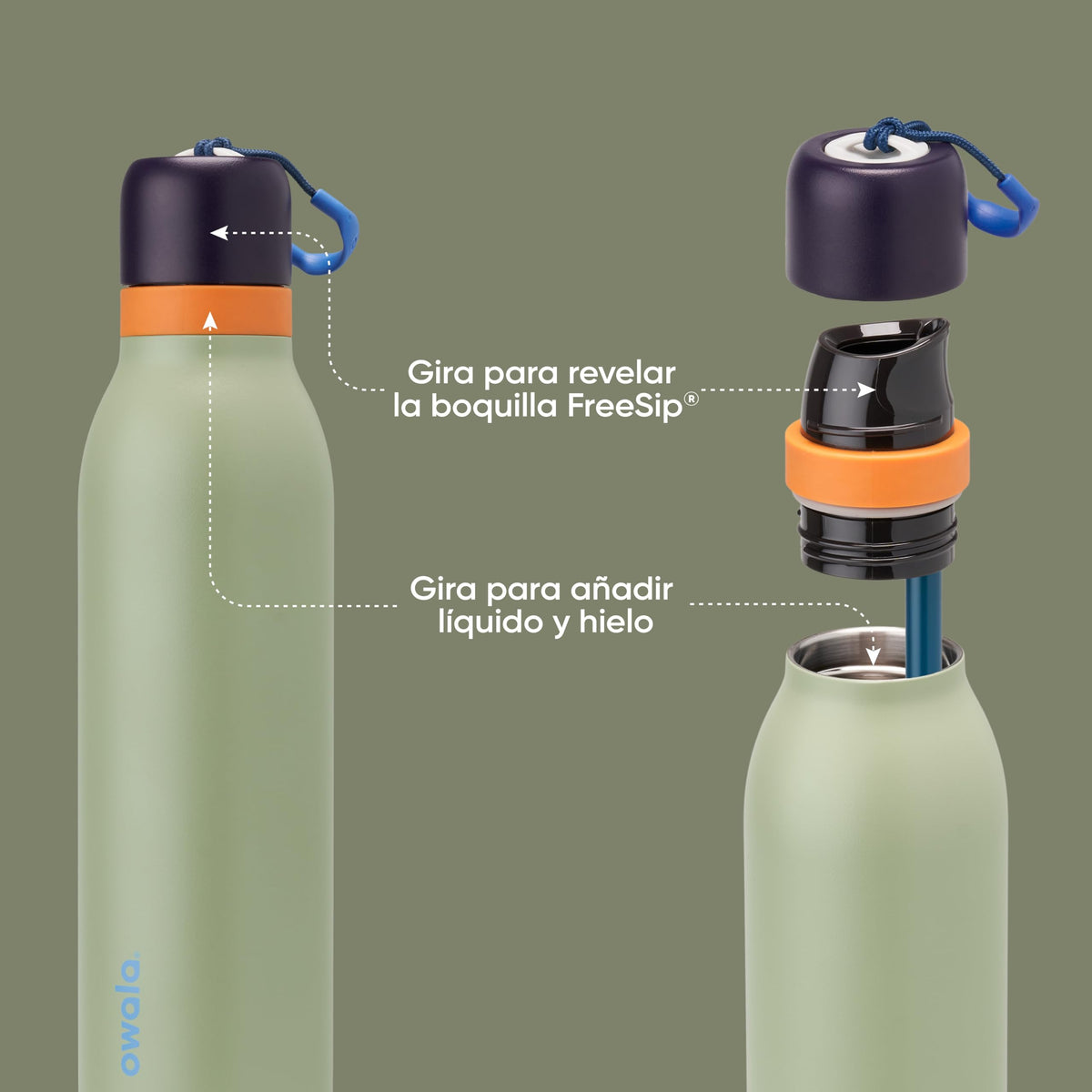 FreeSip Twist Stainless Steel Water Bottle 24 oz Camo Cool (Camo Cool / 24 Ounces)