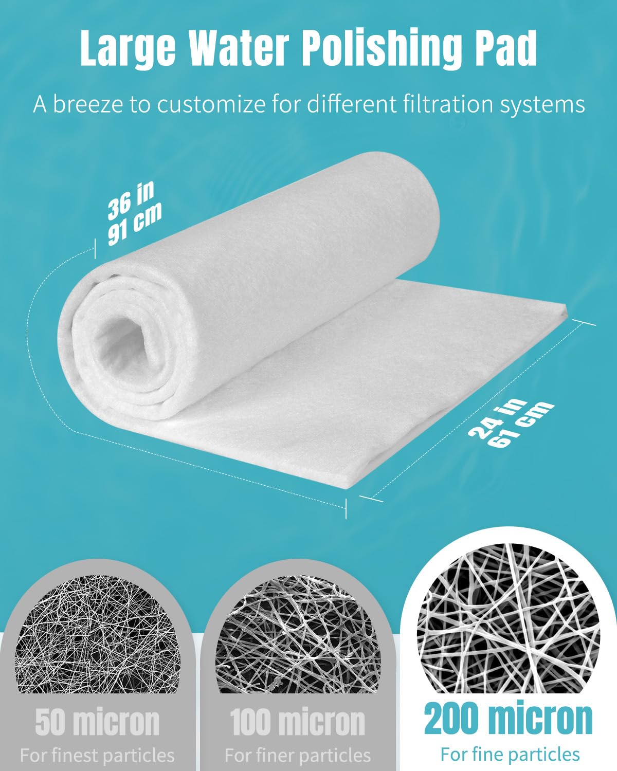 200 Micron Fine Aquarium Polishing Filter Pad