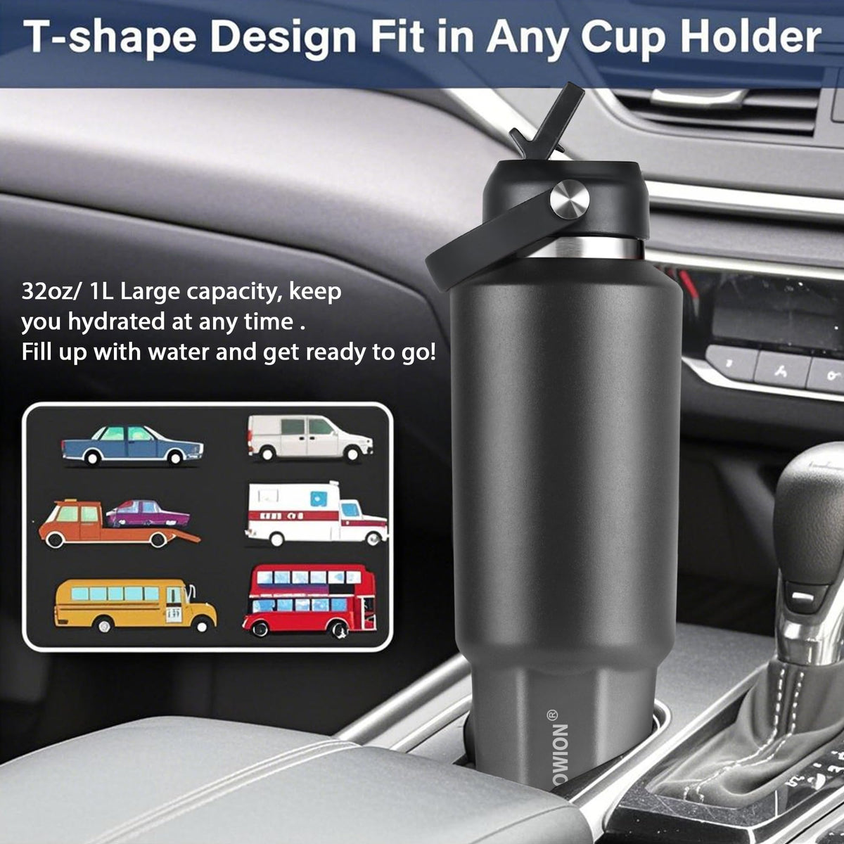 32 oz Insulated Water Bottle Stainless Steel Triple (BJ-BG / 32 Ounces)
