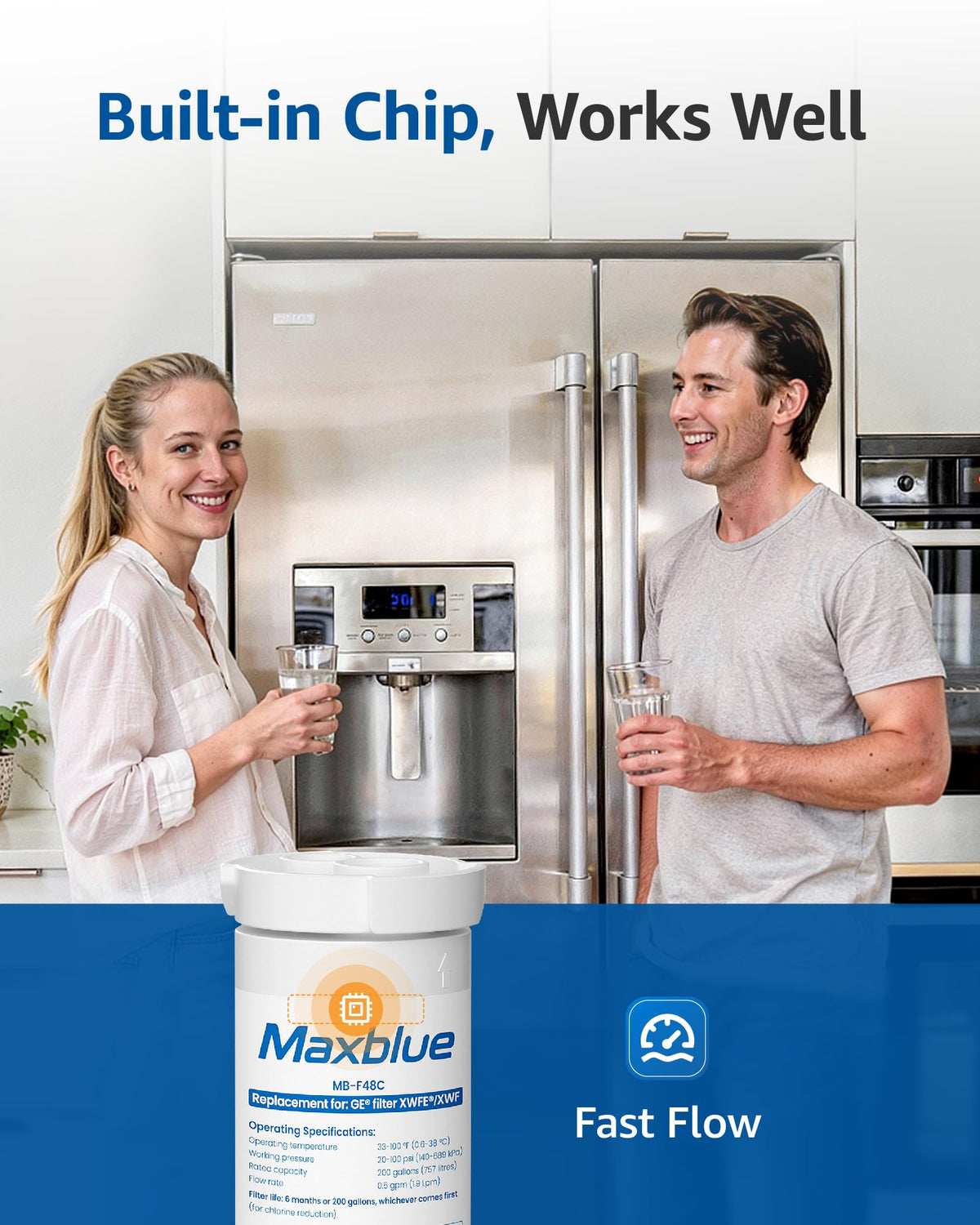 XWFE® Water Filter (With chip, 3 Count (Pack of 1))