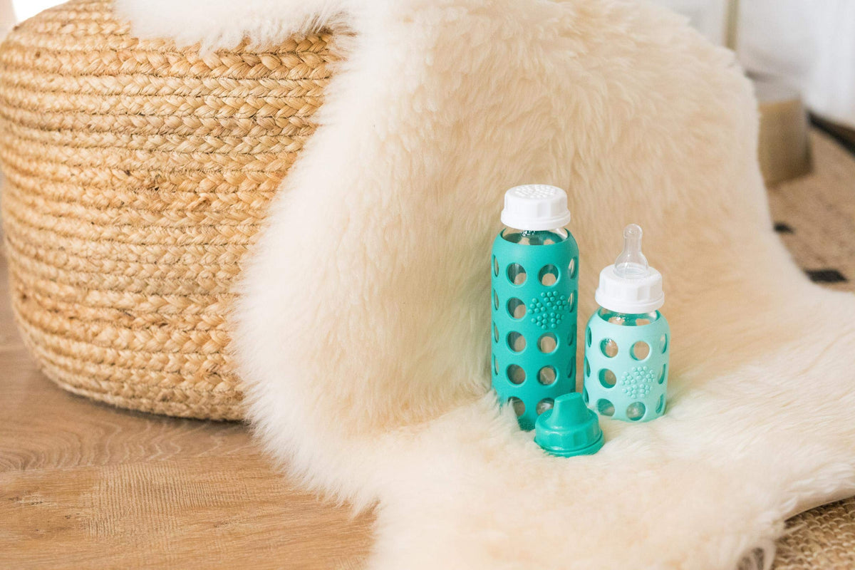 9oz Glass Baby Bottle with Cap (Grape)