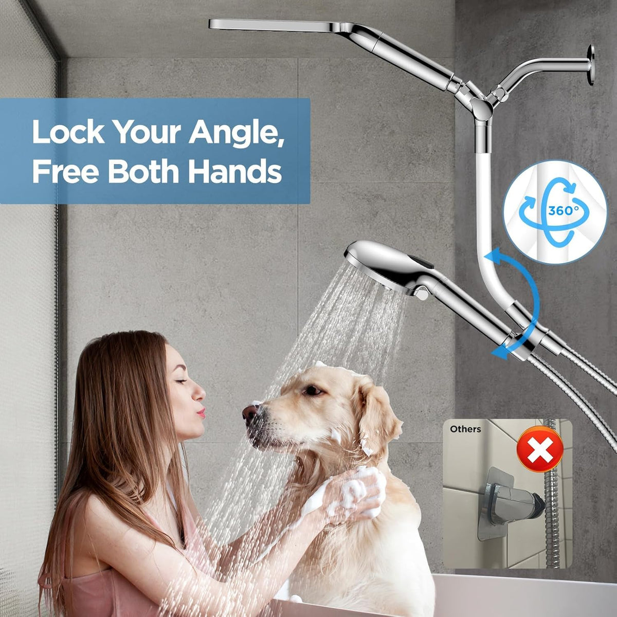 Dual Filtered Rain Shower Head Combo (Silver)