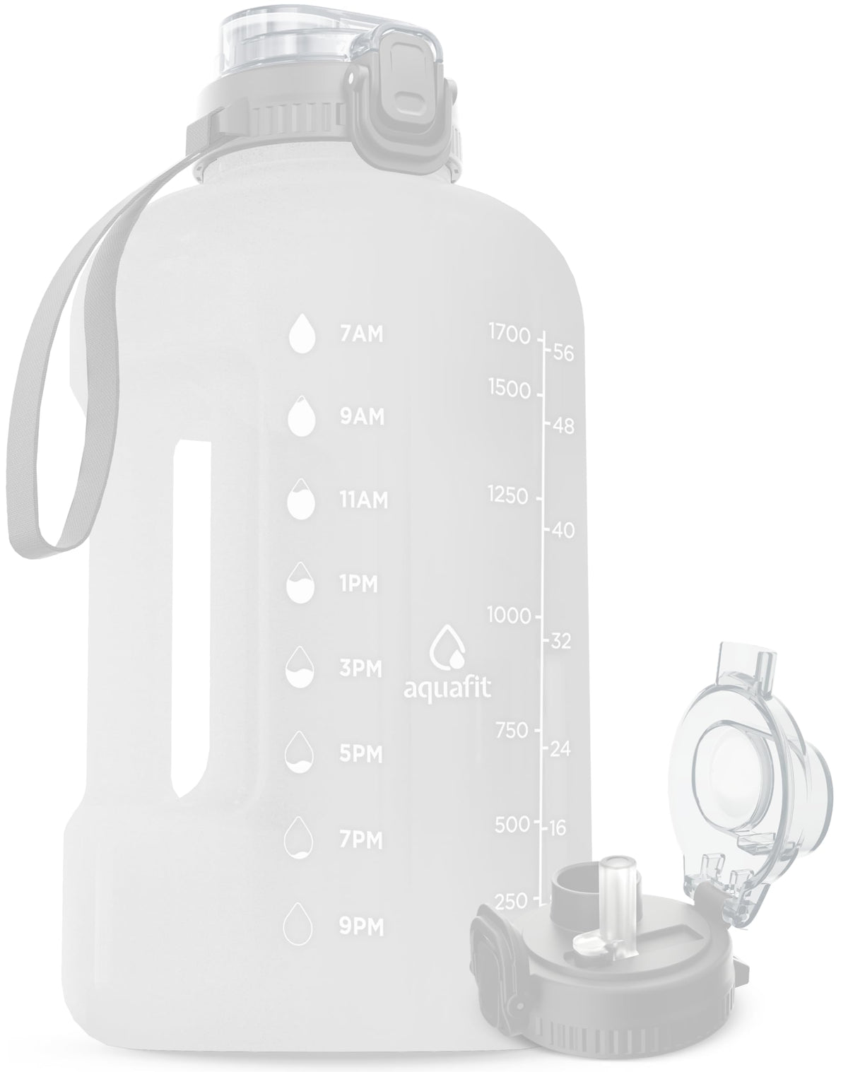 64 oz Water Bottle with Time Marker (Frosty / 64 Ounces)