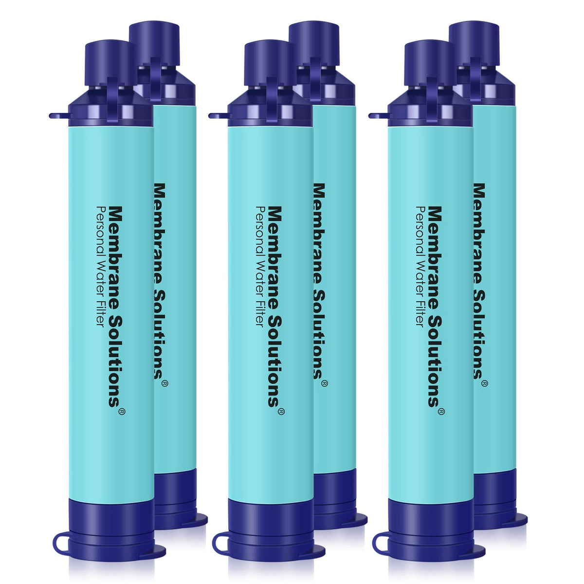 Personal Water Filter Straw S1 (6 Pack / Blue)