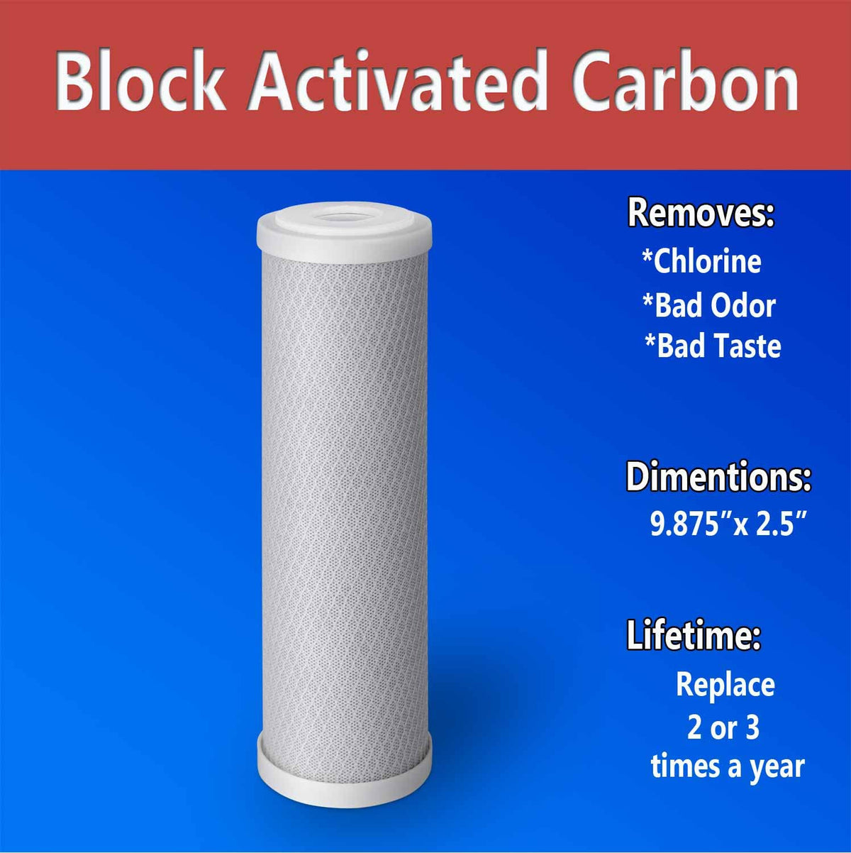 10 Standard Coconut Shell Block Carbon & 10 Four Layers of Filtration Polypropylene Sediment 5 Micron 2.5"x 10" Water Filter Cartridges Universal replacement for Reverse Osmosis & Standard 10” Housing